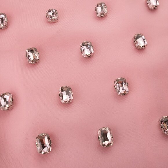 Brandon Maxwell The Leanne Crystal-Embellished Pencil Skirt, Light Pink, Size 0 - Picture 9 of 15